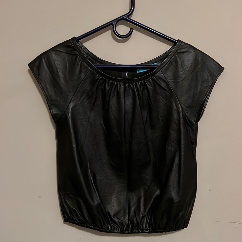 Alice + Olivia leather top
